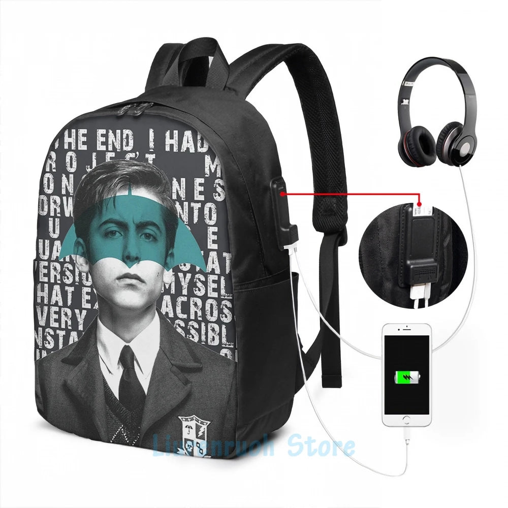 Funny Graphic Print The Umbrella Academy - Five is Back USB Charge Backpack