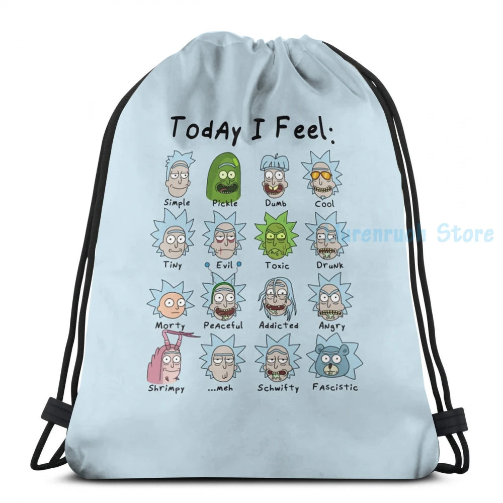 Funny Graphic Print Feeling Rick USB Charge Backpack