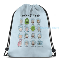 Funny Graphic Print Feeling Rick USB Charge Backpack