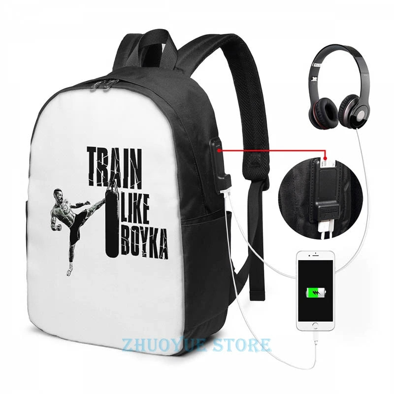Funny Graphic Train like Boyka USB Charge Backpack