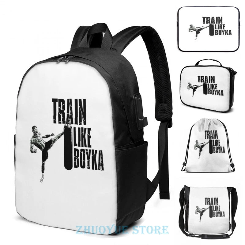 Funny Graphic Train like Boyka USB Charge Backpack