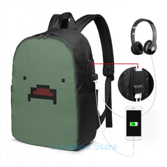 Funny Graphic Print USB Charge Backpack School Travel Laptop Bag