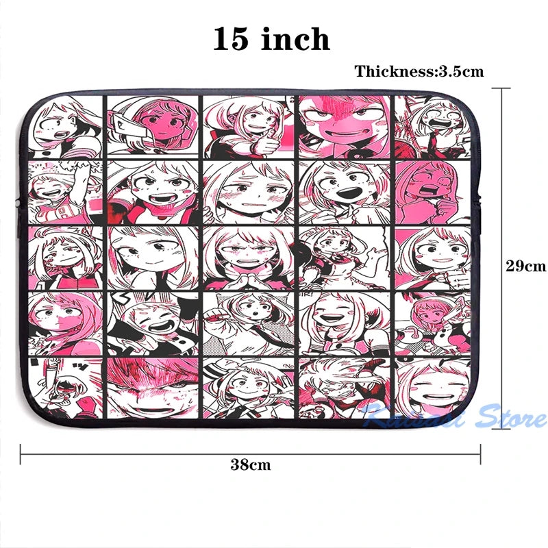 Uraraka Ochako Collage USB Charge Backpack for School Travel