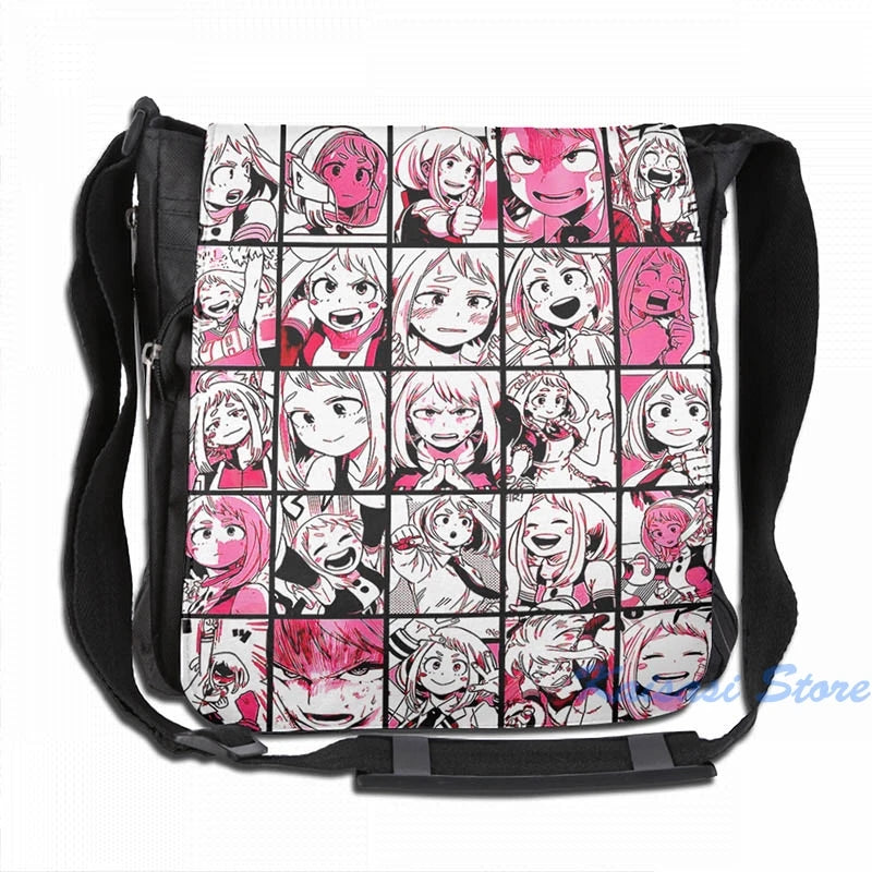 Uraraka Ochako Collage USB Charge Backpack for School Travel