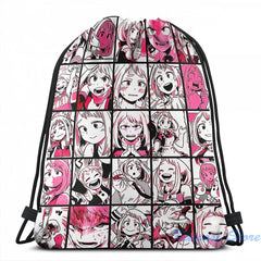 Uraraka Ochako Collage USB Charge Backpack for School Travel