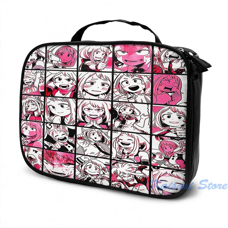 Uraraka Ochako Collage USB Charge Backpack for School Travel