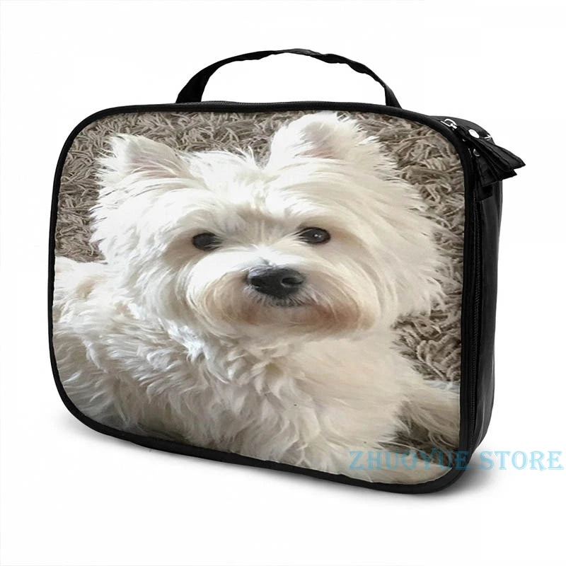 Funny Westie USB Charge Backpack School Travel Laptop Bag