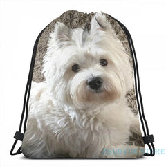 Funny Westie USB Charge Backpack School Travel Laptop Bag