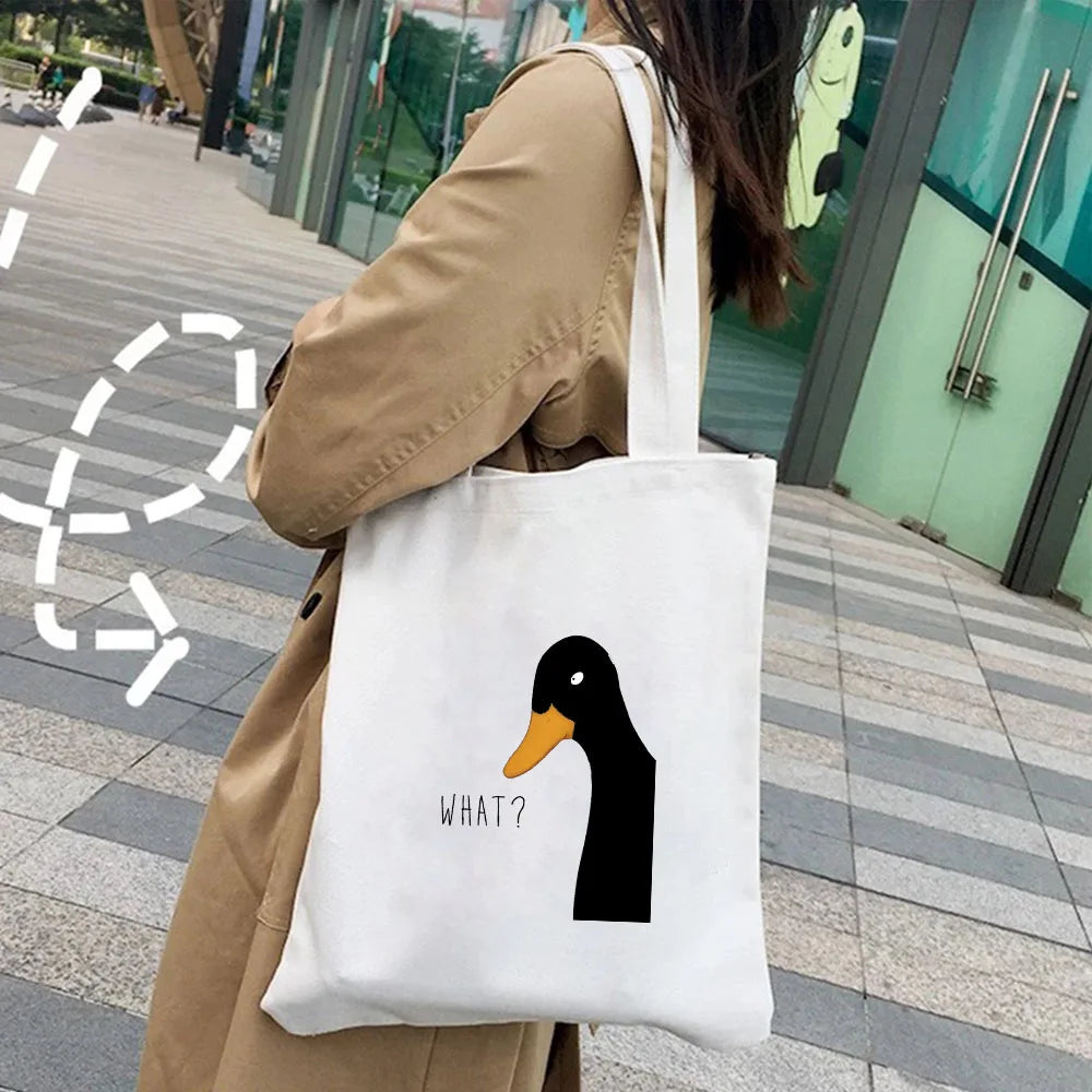 Funny Honk Untitled Goose Game Cartoon Frog Pingu Duck Women Girl Canvas
