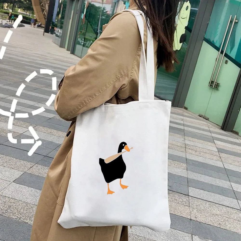 Funny Honk Untitled Goose Game Cartoon Frog Pingu Duck Women Girl Canvas