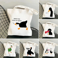Funny Honk Untitled Goose Game Cartoon Frog Pingu Duck Women Girl Canvas