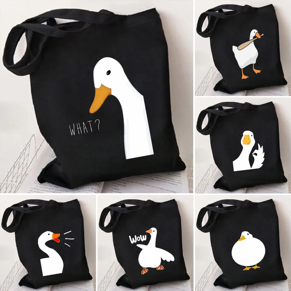 Funny Honk Untitled Goose Game Frog Pingu Duck Canvas Shoulder Bag
