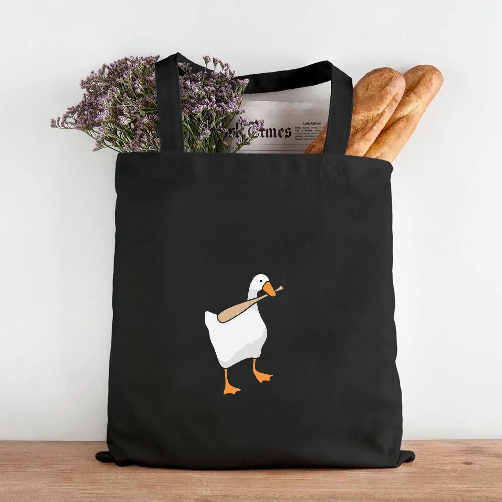 Funny Honk Untitled Goose Game Frog Pingu Duck Canvas Shoulder Bag