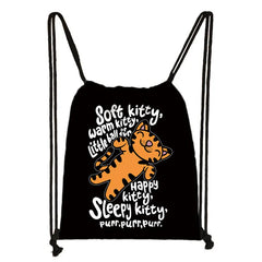 Funny Cat Drawstring Bag Pew Pew Madafakas Backpack Teenager