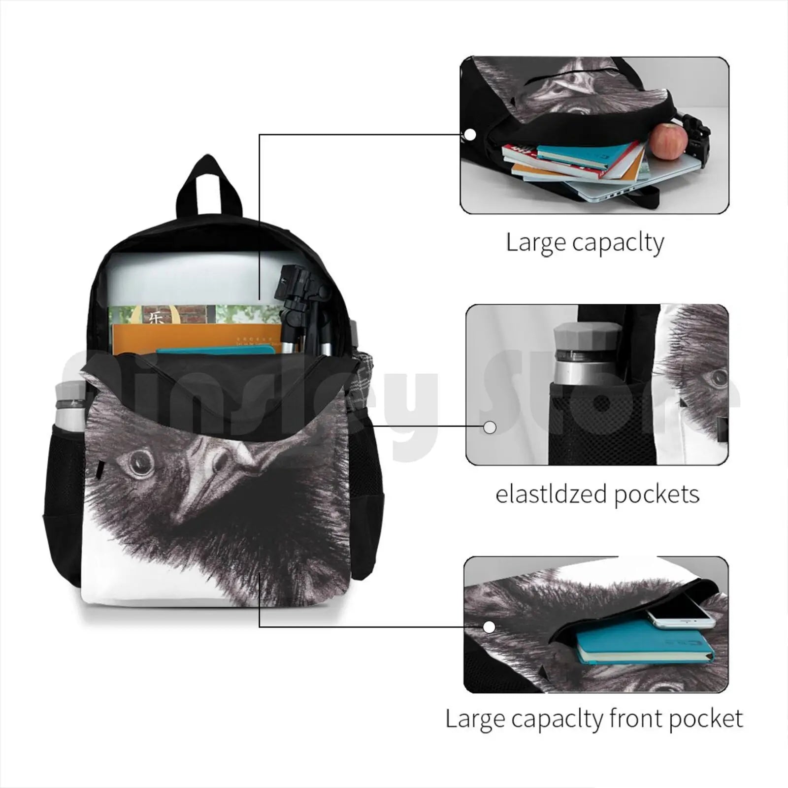 Funny Little Outdoor Hiking Backpack Waterproof Camping Travel Australian Bird