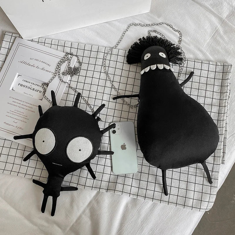 3D Germ Shape Crossbody Bag Skull Punk Monster Handbag Purse