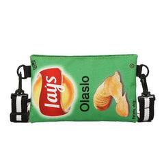 Funny Potato Chips Crossbody Handbag Canvas Shoulder Bag