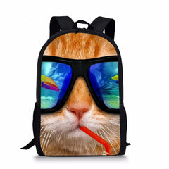 Rock Dog Print Teen Boy Kids Backpack Large Capacity School Bag