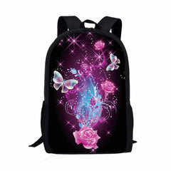 Funny Rose Print Children School Bags for Girls Back Pack Kids Backpack
