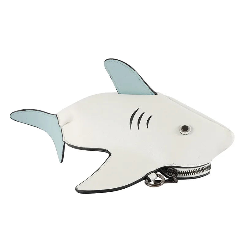Funny Shark Shaped Women Shoulder Messenger Bag Cartoon Chain Lady Hand Bags