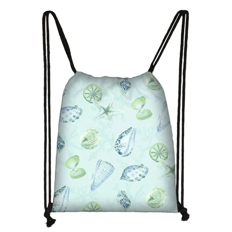 Funny Starfish Sea Conch Print Shoulder Bag