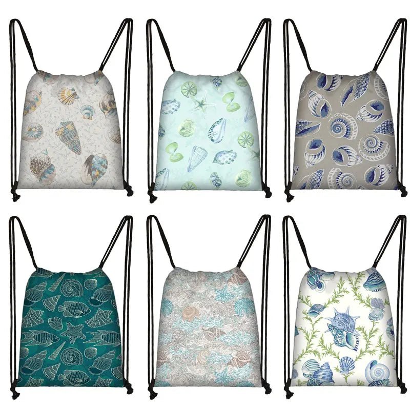 Funny Starfish Sea Conch Print Shoulder Bag