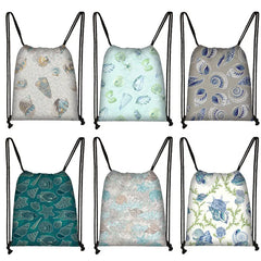 Funny Starfish Sea Conch Print Shoulder Bag