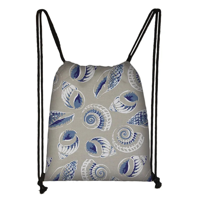 Funny Starfish Sea Conch Print Shoulder Bag