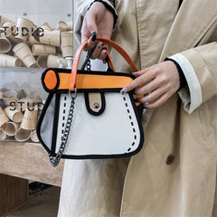Funny 3D Printing Shoulder Bag for Women, Cartoon Crossbody Tote Bag