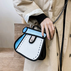Funny 3D Printing Shoulder Bag for Women, Cartoon Crossbody Tote Bag