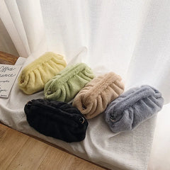 Fur Clutch Bag Envelope Shape Purses Plush Handbags