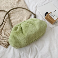 Fur Clutch Envelope Bag Women Handbags Rounded Purses Plush Clutches