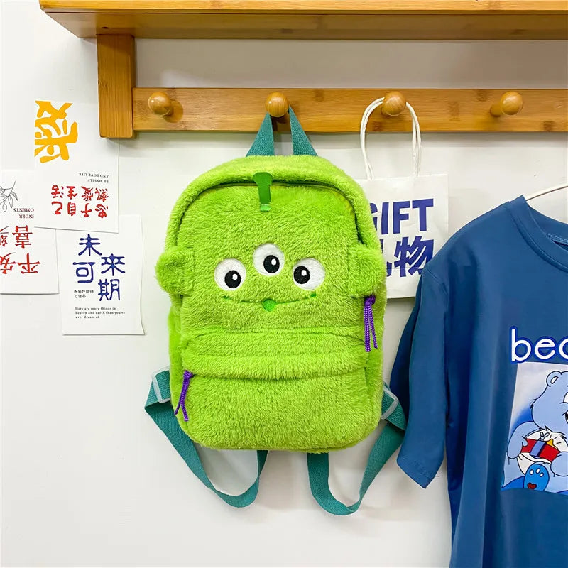 Furry Comfy Backpack Large Capacity Cartoon Parent Child Travel Rucksack
