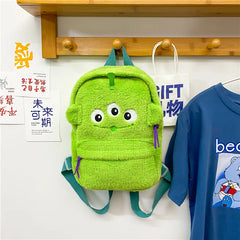 Furry Comfy Backpack Large Capacity Cartoon Parent Child Travel Rucksack