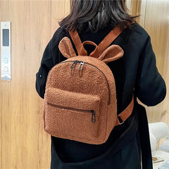 Cute Bunny Plush Backpack for Kids with Zipper and Ears