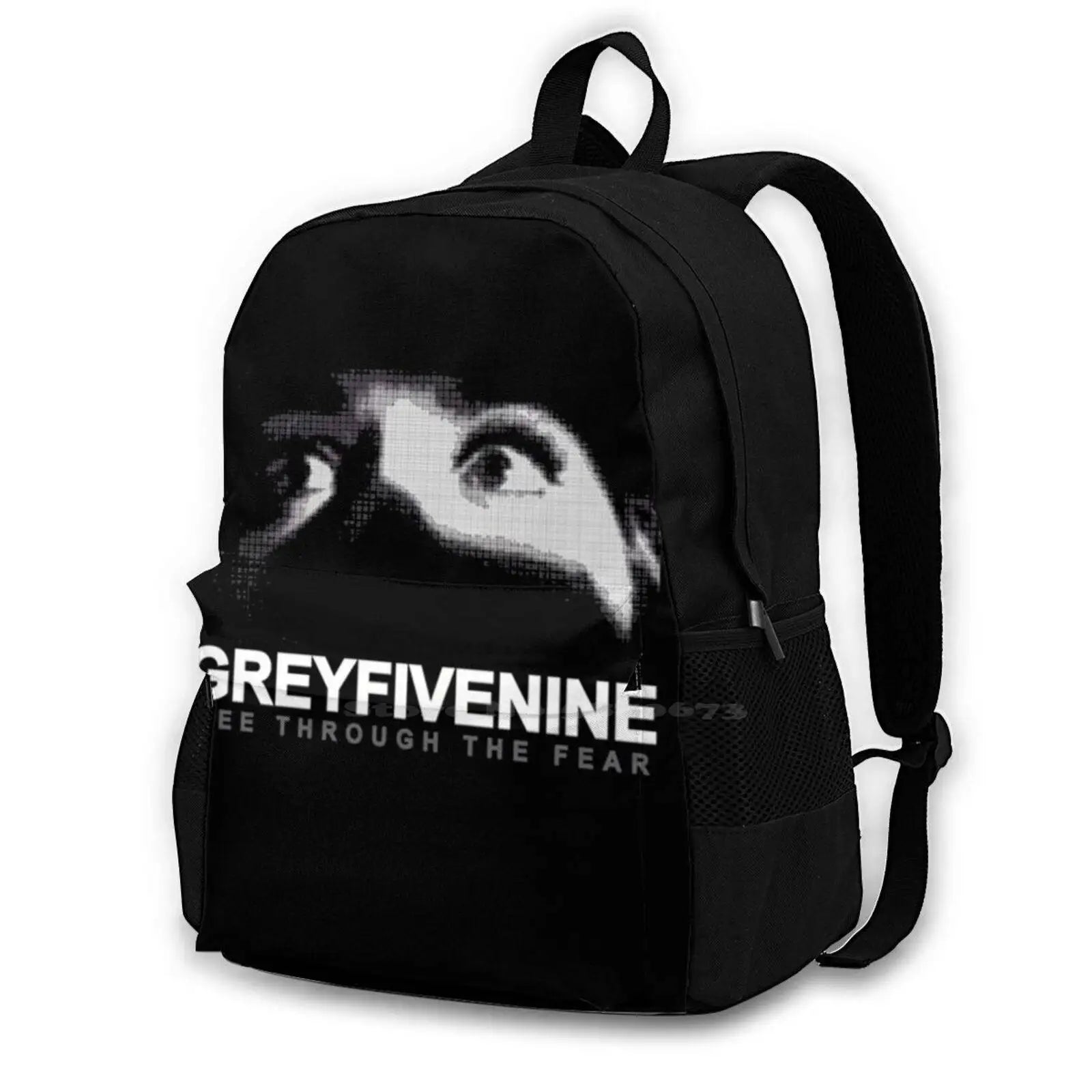 See Through The Fear 3D Print Backpack Casual Bag Gray59 Suicide Scrim