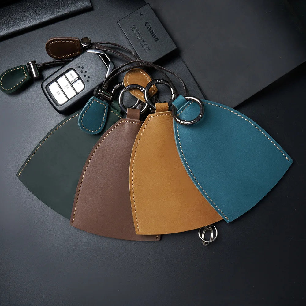 Crazy Horse Leather Car Key Holder - High Quality Key Case