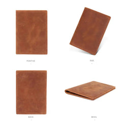 Vintage Cow Leather Passport Cover for Men