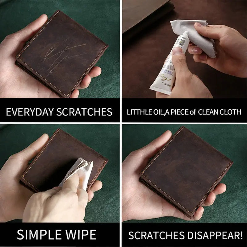 Men's Crazy Horse Leather Wallet Business Retro