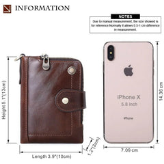 GEOJITOO Short Leather Men's Wallet First Layer Cowhide Multi-functional Buckle