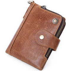 GEOJITOO Short Leather Men's Wallet First Layer Cowhide Multi-functional Buckle