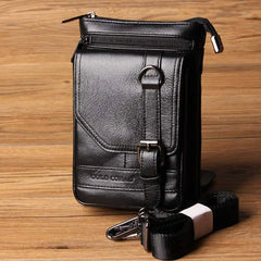 CORAL Leather Men Phone Bag Travel Shoulder Bags Mobile/Cell Phone Pouch