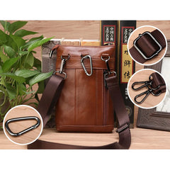 CORAL Leather Men Phone Bag Travel Shoulder Bags Mobile/Cell Phone Pouch