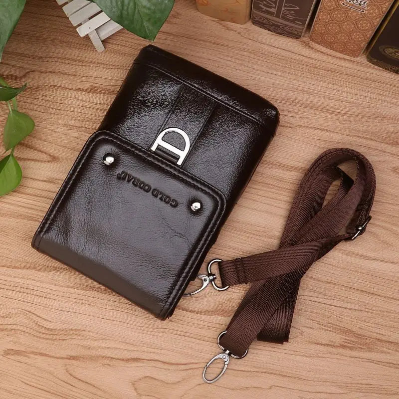 CORAL Waist Belt bags for men Leather Casual Phone Bag Waist Packs Fanny Pack