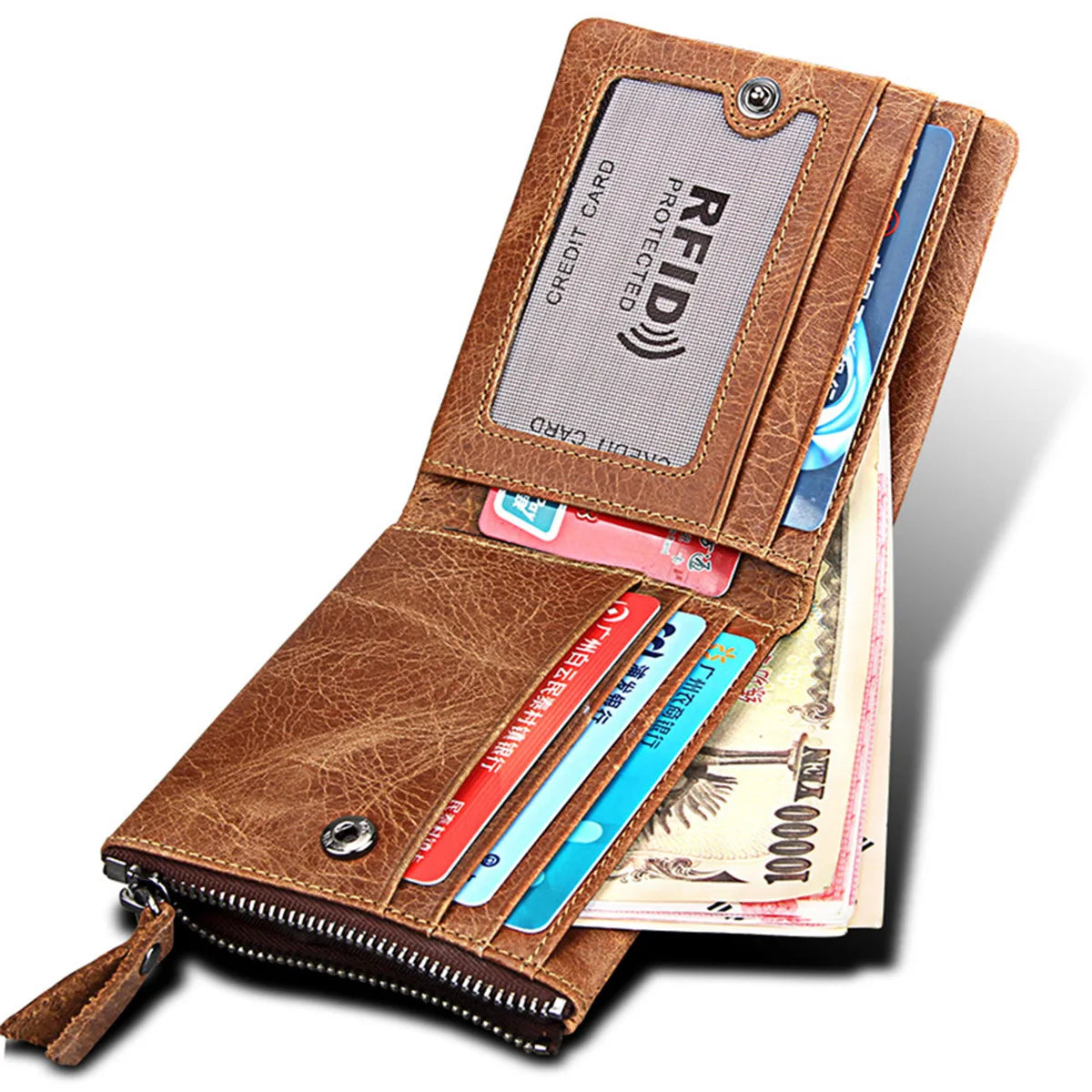 Crazy Horse RFID Leather Men's Wallet