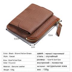 Short Casual Zipper Wallet Soft Leather Purse