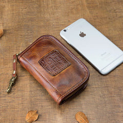 Leather Key Bag Zipper Waist Hanging Car Key Wallet