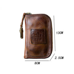 Leather Key Bag Zipper Waist Hanging Car Key Wallet