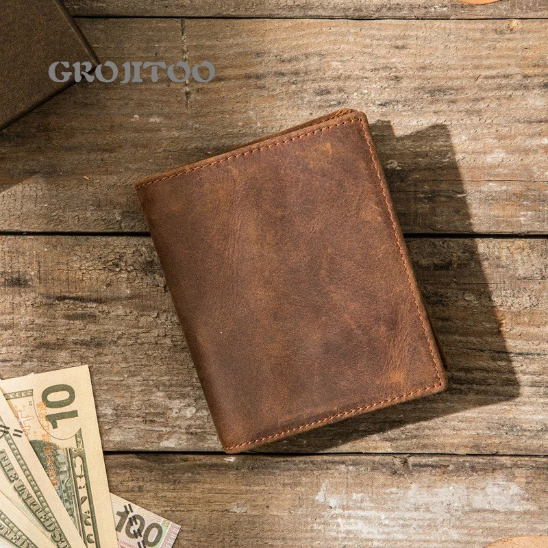 Vintage Leather Wallet Men Women Purse