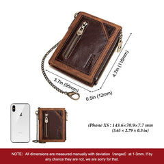 Men's RFID Leather Wallet with Double Zipper